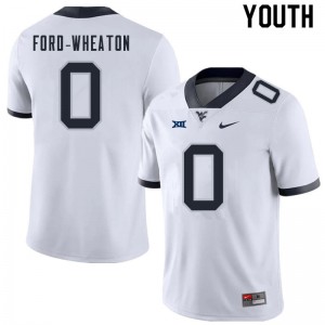 Youth West Virginia Mountaineers Bryce Ford-Wheaton #0 White Football Jersey 999762-477