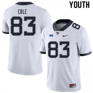 Youth West Virginia Mountaineers CJ Cole #83 College White Jerseys 265715-959