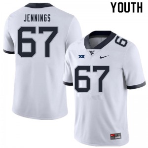 Youth West Virginia Mountaineers Chez Jennings #67 NCAA White Jersey 975341-459