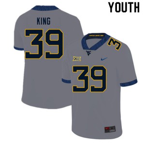 Youth West Virginia Mountaineers Danny King #39 Gray University Jersey 389614-903
