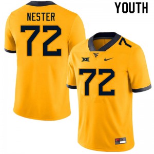 Youth West Virginia Mountaineers Doug Nester #72 Gold High School Jersey 871395-398