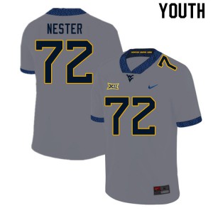 Youth West Virginia Mountaineers Doug Nester #72 Stitch Gray Jerseys 536644-742