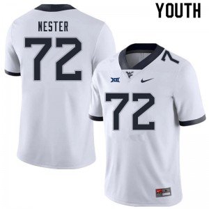 Youth West Virginia Mountaineers Doug Nester #72 White Stitched Jerseys 573860-839