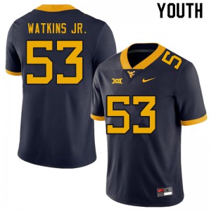 Youth West Virginia Mountaineers Eddie Watkins Jr. #53 Navy College Jerseys 575182-900