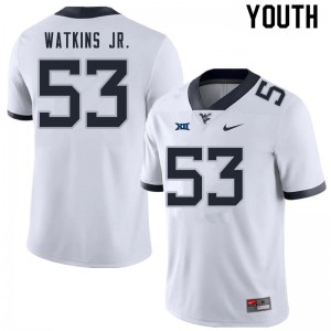 Youth West Virginia Mountaineers Eddie Watkins Jr. #53 White Official Jerseys 887754-121