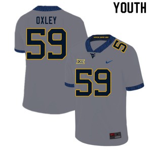 Youth West Virginia Mountaineers Jackson Oxley #59 College Gray Jerseys 269654-313