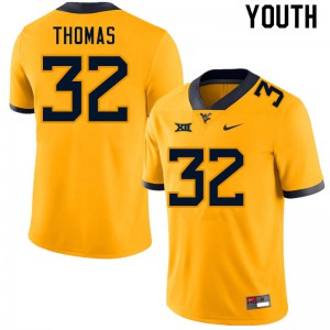 Youth West Virginia Mountaineers James Thomas #32 Gold High School Jerseys 474096-353