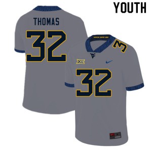 Youth West Virginia Mountaineers James Thomas #32 Player Gray Jerseys 161171-546