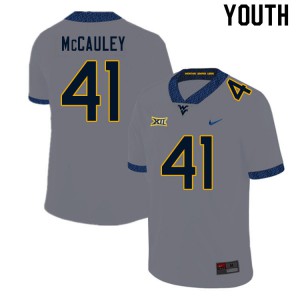 Youth West Virginia Mountaineers Jax McCauley #41 Official Gray Jersey 794760-447