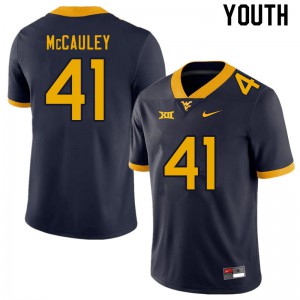 Youth West Virginia Mountaineers Jax McCauley #41 Navy College Jerseys 414252-403