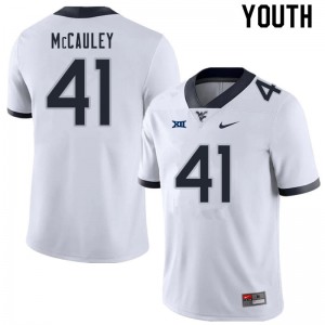 Youth West Virginia Mountaineers Jax McCauley #41 White High School Jersey 849155-279