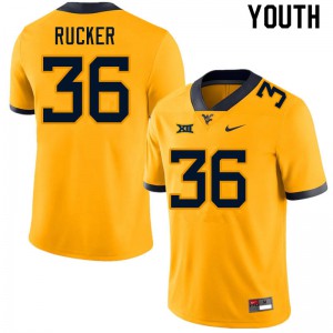 Youth West Virginia Mountaineers Markquan Rucker #36 University Gold Jersey 767282-288