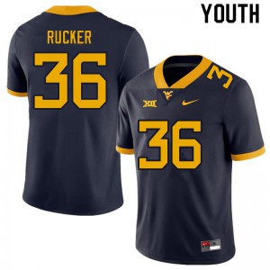 Youth West Virginia Mountaineers Markquan Rucker #36 Navy Embroidery Jersey 689744-684