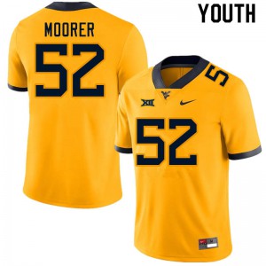 Youth West Virginia Mountaineers Parker Moorer #52 Gold University Jersey 874143-224