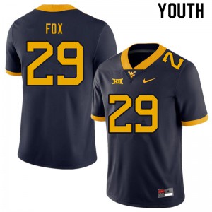 Youth West Virginia Mountaineers Preston Fox #29 Navy Official Jersey 170291-773
