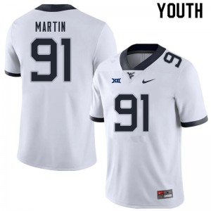 Youth West Virginia Mountaineers Sean Martin #91 White Embroidery Jerseys 927890-677