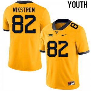 Youth West Virginia Mountaineers Victor Wikstrom #82 Stitched Gold Jerseys 287657-244