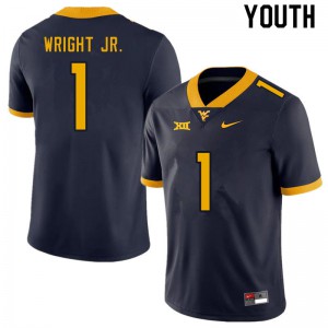 Youth West Virginia Mountaineers Winston Wright Jr. #1 Navy Player Jerseys 696144-546