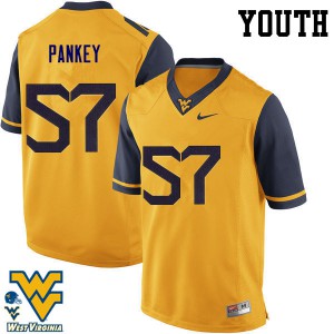 Youth West Virginia Mountaineers Adam Pankey #57 University Gold Jersey 123796-359