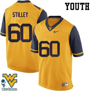 Youth West Virginia Mountaineers Adam Stilley #60 University Gold Jersey 432186-565