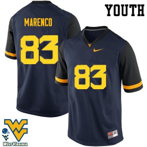 Youth West Virginia Mountaineers Alejandro Marenco #83 Navy Stitch Jerseys 620331-413