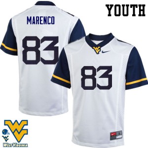 Youth West Virginia Mountaineers Alejandro Marenco #83 Official White Jersey 181650-635