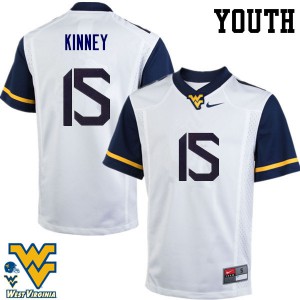 Youth West Virginia Mountaineers Billy Kinney #15 College White Jerseys 654748-978