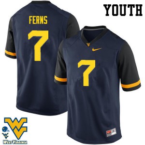 Youth West Virginia Mountaineers Brendan Ferns #7 Navy Embroidery Jerseys 491373-174