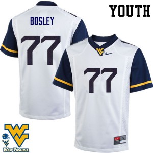 Youth West Virginia Mountaineers Bruce Bosley #77 Player White Jersey 477076-900