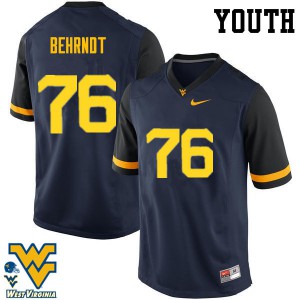 Youth West Virginia Mountaineers Chase Behrndt #76 Football Navy Jerseys 660320-317