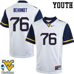 Youth West Virginia Mountaineers Chase Behrndt #76 White Alumni Jerseys 184500-508