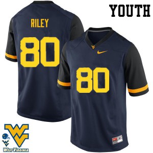 Youth West Virginia Mountaineers Chase Riley #80 Player Navy Jerseys 759378-721