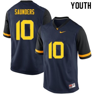 Youth West Virginia Mountaineers Cody Saunders #10 Official Navy Jerseys 257639-643