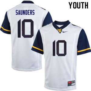 Youth West Virginia Mountaineers Cody Saunders #10 White Official Jerseys 752366-408