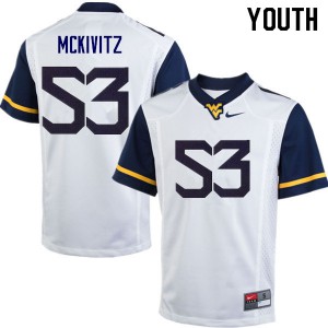 Youth West Virginia Mountaineers Colten McKivitz #53 White Embroidery Jersey 173254-705