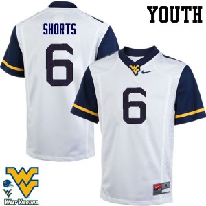 Youth West Virginia Mountaineers Daikiel Shorts #6 White Stitched Jersey 582320-172
