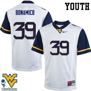 Youth West Virginia Mountaineers Dante Bonamico #39 White NCAA Jersey 160215-503