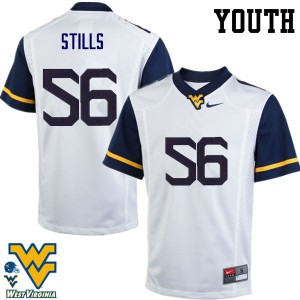 Youth West Virginia Mountaineers Darius Stills #56 White Football Jersey 812117-687