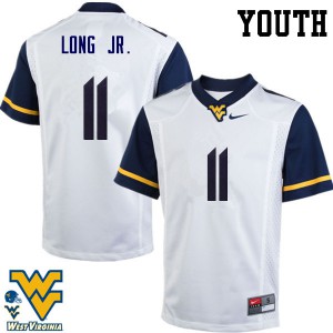 Youth West Virginia Mountaineers David Long Jr. #11 White Football Jerseys 355519-144