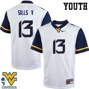 Youth West Virginia Mountaineers David Sills V #13 White University Jersey 785775-138