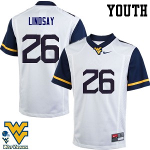 Youth West Virginia Mountaineers Deamonte Lindsay #26 College White Jersey 973797-247