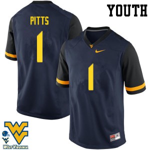 Youth West Virginia Mountaineers Derrek Pitts #1 Navy Football Jerseys 270476-794