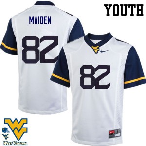 Youth West Virginia Mountaineers Dominique Maiden #82 University White Jerseys 728728-824