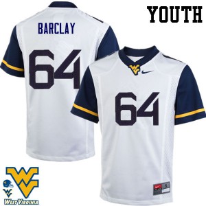 Youth West Virginia Mountaineers Don Barclay #64 White Stitched Jersey 616827-595