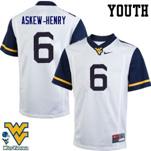 Youth West Virginia Mountaineers Dravon Askew-Henry #6 White Player Jerseys 656453-679