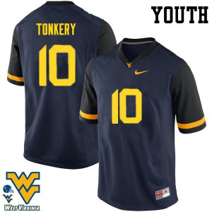 Youth West Virginia Mountaineers Dylan Tonkery #10 Stitched Navy Jerseys 957170-353