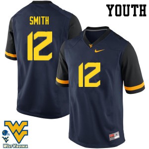 Youth West Virginia Mountaineers Geno Smith #12 Navy NCAA Jerseys 808260-223