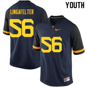 Youth West Virginia Mountaineers Grant Lingafelter #56 Navy Official Jersey 101579-904