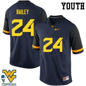 Youth West Virginia Mountaineers Hakeem Bailey #24 Navy Football Jerseys 696312-400