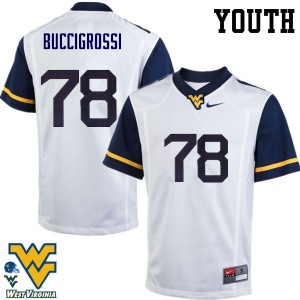 Youth West Virginia Mountaineers Jacob Buccigrossi #78 White Official Jersey 726691-826